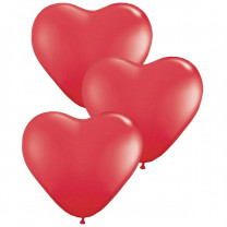 3 Pcs of Red Heart Shaped Air-Filled Balloons